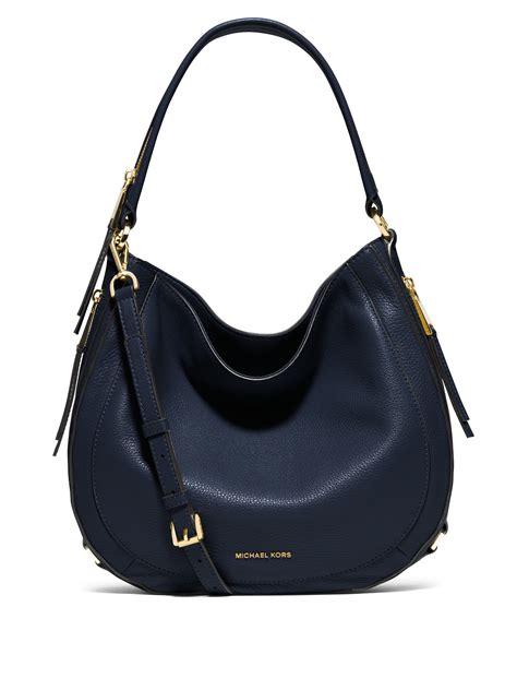 michael kors satchel blue|Michael Kors black shoulder handbags.